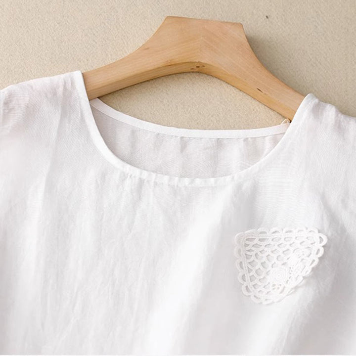 Buddha Stones décontracté en coton et lin pour femme, motif patchwork de broderies de couleur pure, sans manches, col ras du cou - image 20