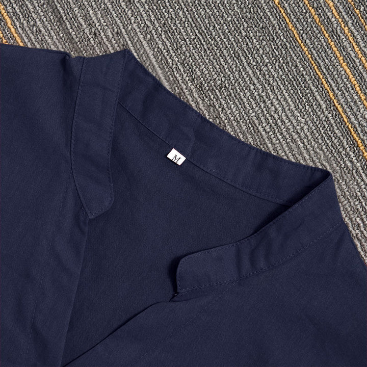 Chemise d'été décontractée en coton et lin pour femme, col cranté, manches courtes, motif Buddha Stones - image 2