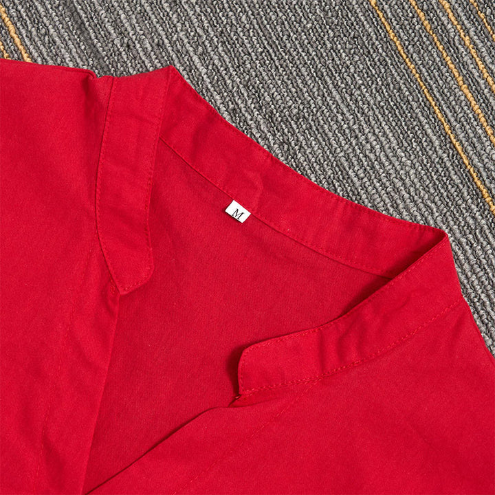 Chemise d'été décontractée en coton et lin pour femme, col cranté, manches courtes, motif Buddha Stones - image 14