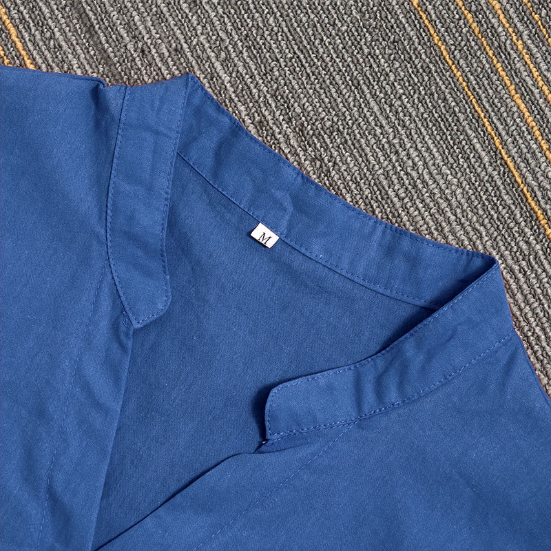 Chemise d'été décontractée en coton et lin pour femme, col cranté, manches courtes, motif Buddha Stones - image 26