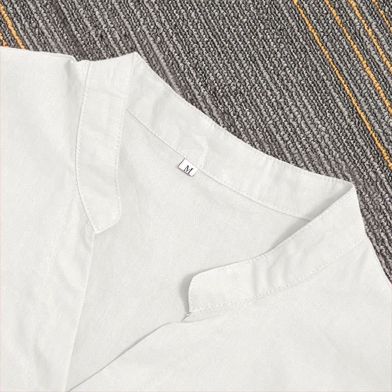 Chemise d'été décontractée en coton et lin pour femme, col cranté, manches courtes, motif Buddha Stones - image 32