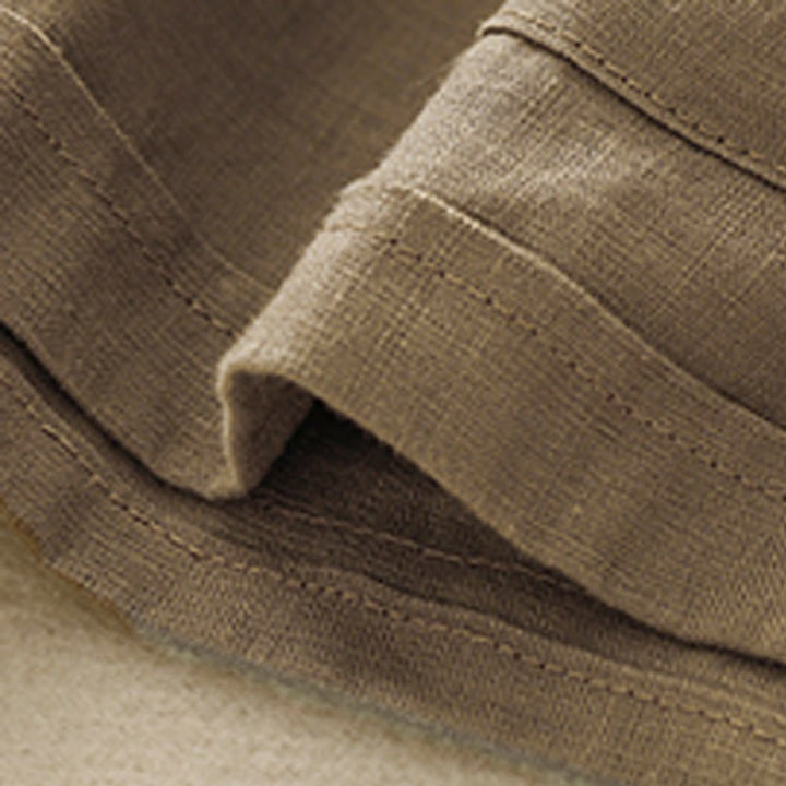 Short droit élastique avec poches pour femme, style décontracté, uni, en coton et lin, motif Buddha Stones , été - image 2