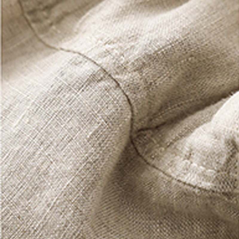 Short droit élastique avec poches pour femme, style décontracté, uni, en coton et lin, motif Buddha Stones , été - image 16