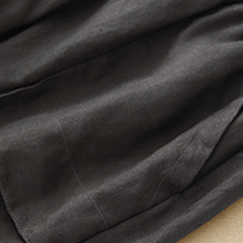 Short droit élastique avec poches pour femme, style décontracté, uni, en coton et lin, motif Buddha Stones , été - image 25