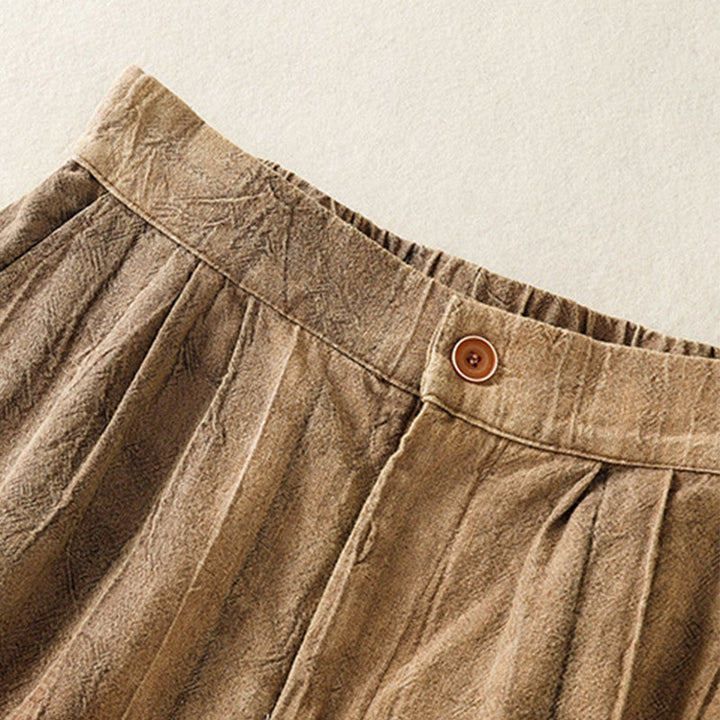 Short d'été décontracté en coton uni avec poches et imprimé tie-dye Buddha Stones pour femme - image 3