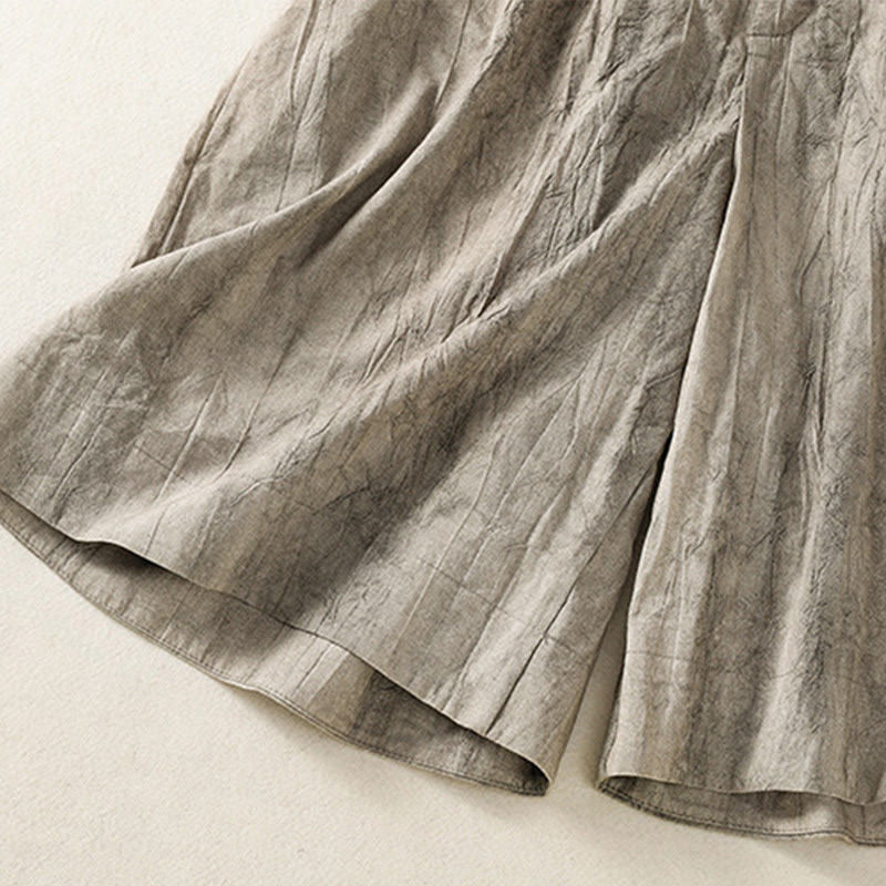 Short d'été décontracté en coton uni avec poches et imprimé tie-dye Buddha Stones pour femme - image 15