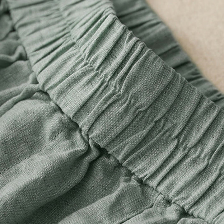 Short d'été décontracté en coton uni avec poches et boutons Buddha Stones pour femme - image 4