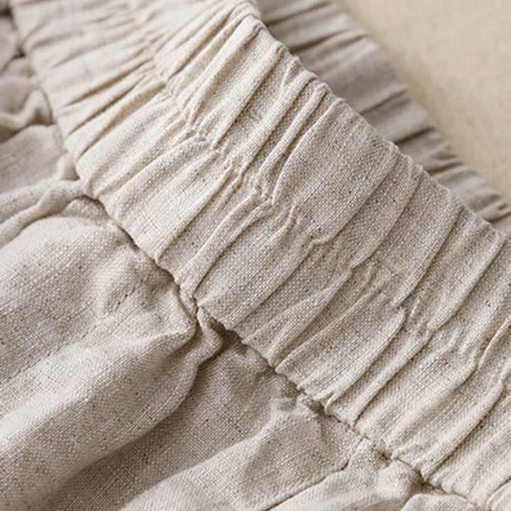 Short d'été décontracté en coton uni avec poches et boutons Buddha Stones pour femme - image 7