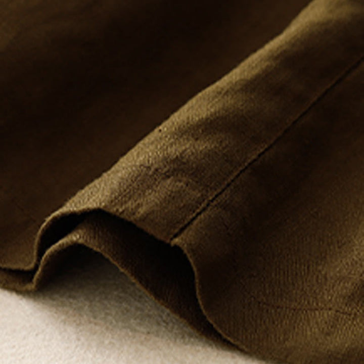 Short d'été décontracté en coton uni avec poches et boutons Buddha Stones pour femme - image 18