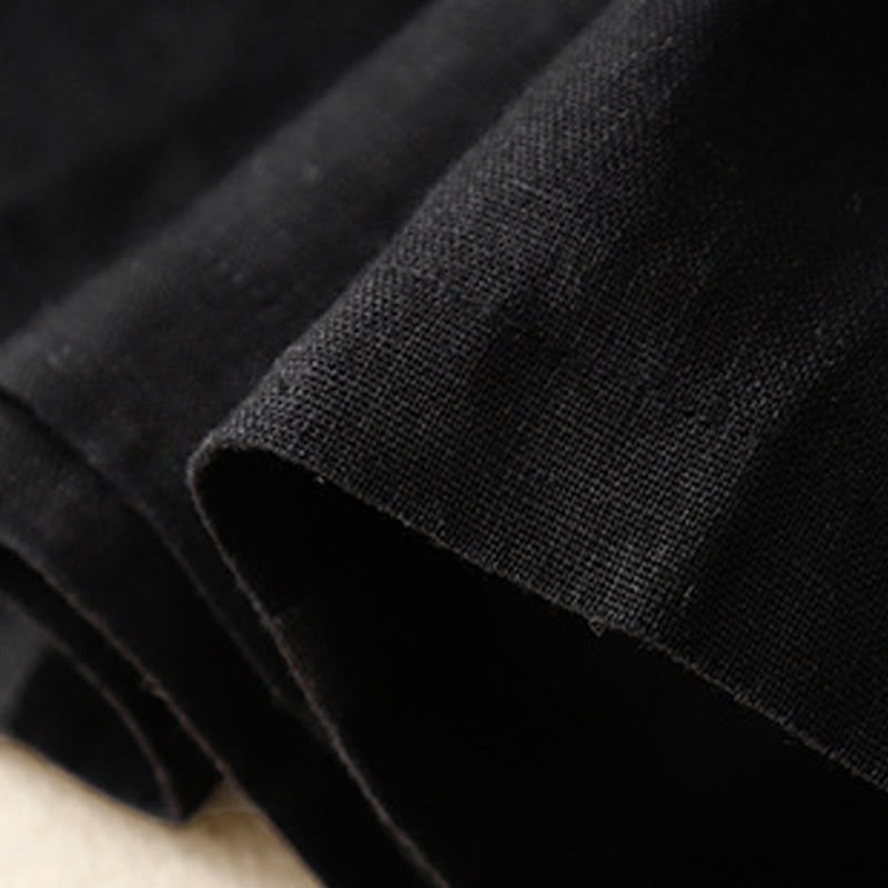 Short d'été décontracté en coton uni avec poches et boutons Buddha Stones pour femme - image 21