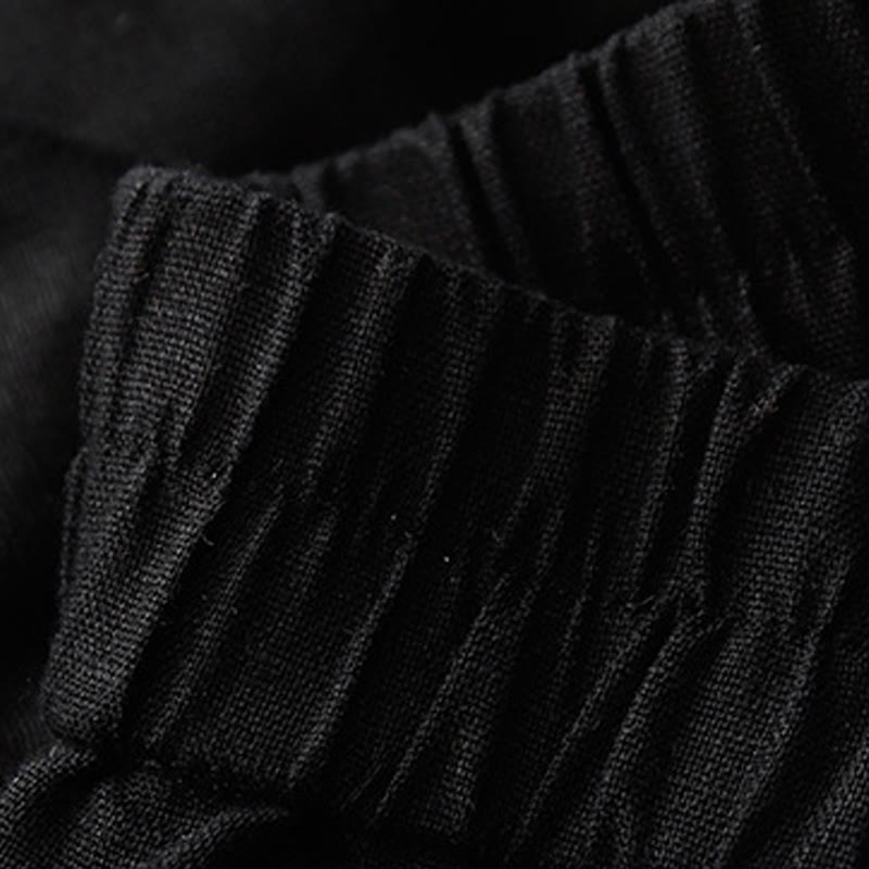 Short d'été décontracté en coton uni avec poches et boutons Buddha Stones pour femme - image 22