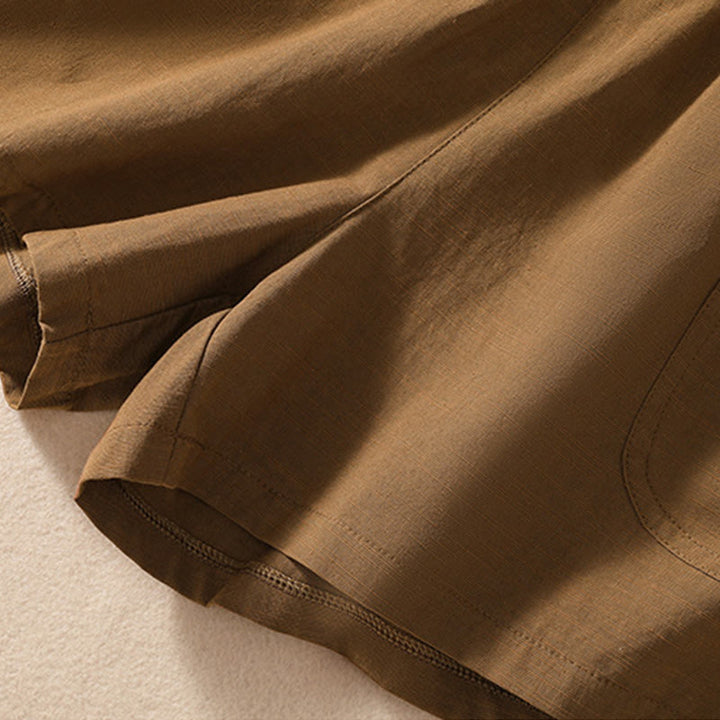 Short d'été décontracté en polyester avec poches et taille élastique pour femme Motif Buddha Stones