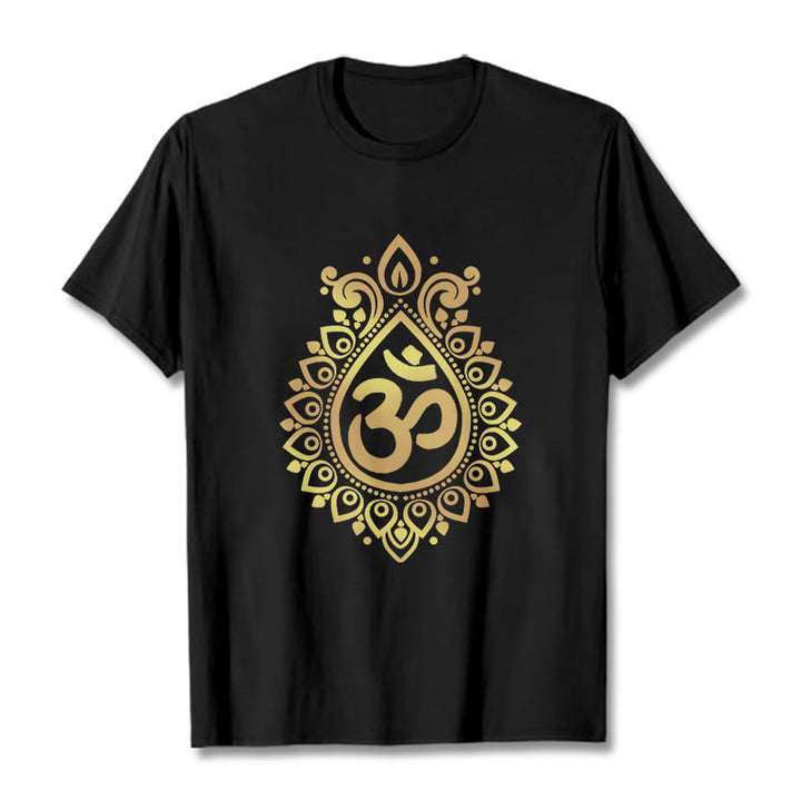 T-shirt Buddha Stones Goutte d'eau Motif OM - Noir - 2XL - image 1