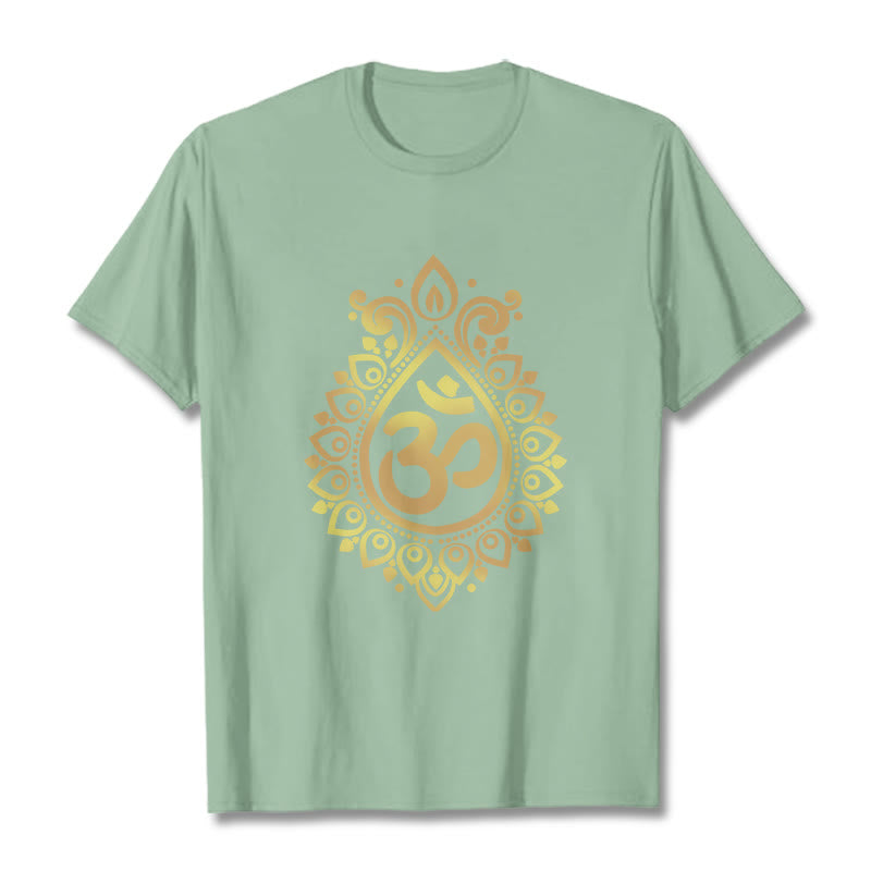 T-shirt Buddha Stones Goutte d'eau Motif OM - Vert pâle - 2XL - image 15