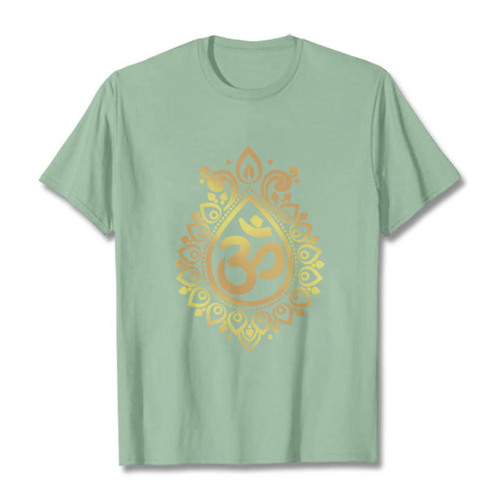 T-shirt Buddha Stones Goutte d'eau Motif OM - Vert pâle - 2XL - image 15