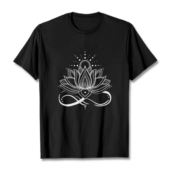 T-shirt avec motif Buddha Stones, fleur de lotus et soleil - Noir - 2XL - image 4