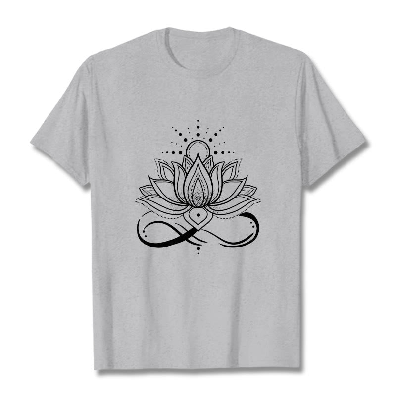 T-shirt avec motif Buddha Stones, fleur de lotus et soleil - Gris clair - 2XL - image 20