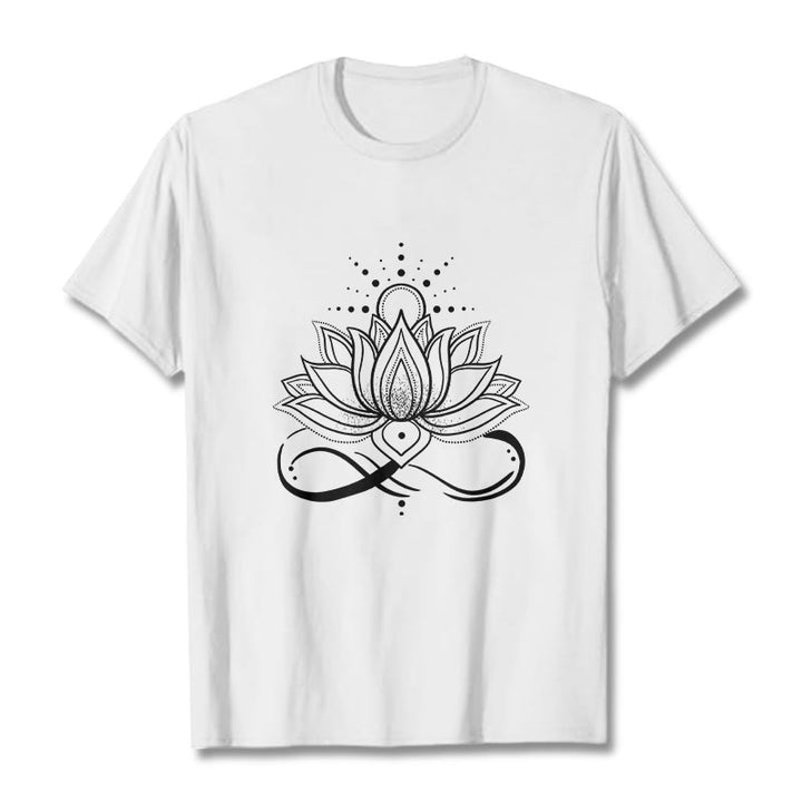 T-shirt avec motif Buddha Stones, fleur de lotus et soleil - Blanc - 2XL - image 8