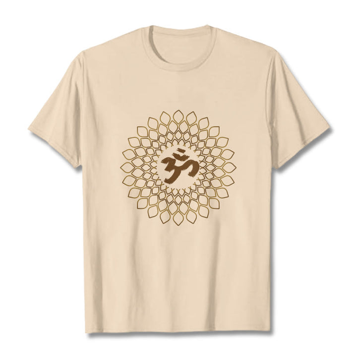 T-shirt avec motif losange et Buddha Stones et OM - Bisque - 2XL - image 9