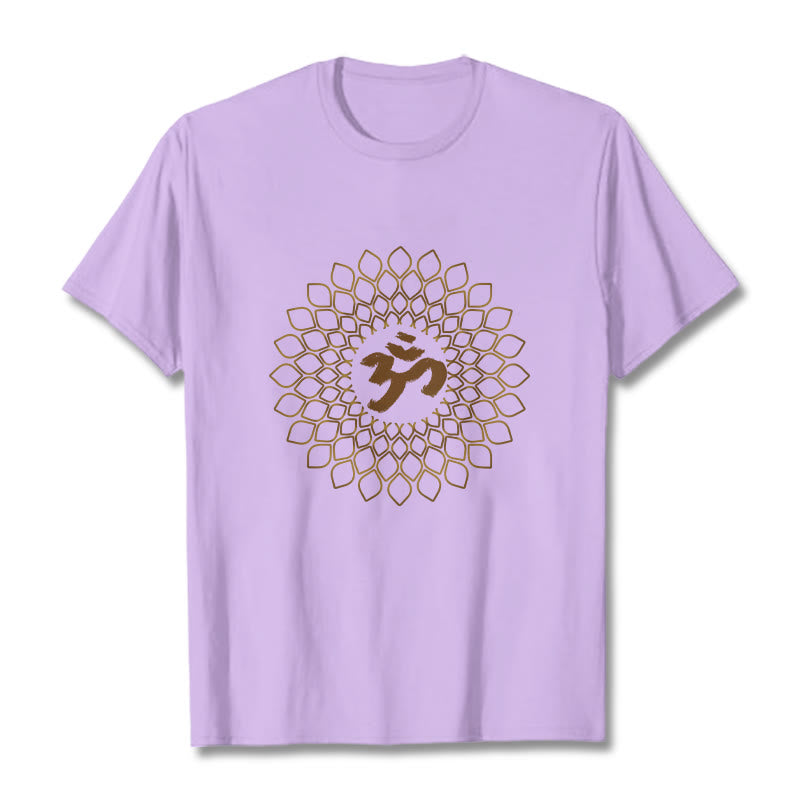 T-shirt avec motif losange et Buddha Stones et OM - Prune - 2XL - image 17