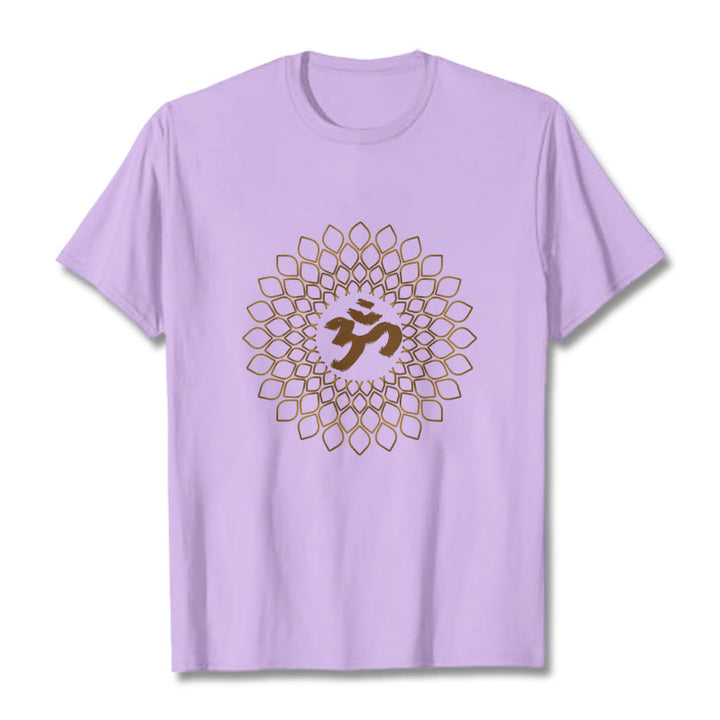 T-shirt avec motif losange et Buddha Stones et OM - Prune - 2XL - image 17