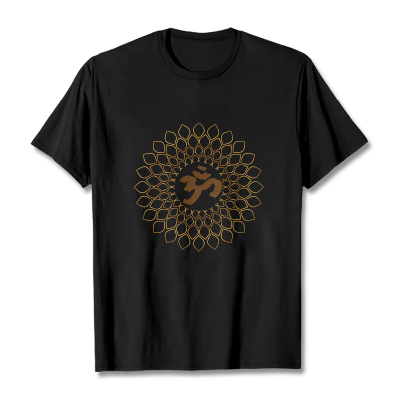 T-shirt avec motif losange et Buddha Stones et OM - Noir - 2XL - image 5