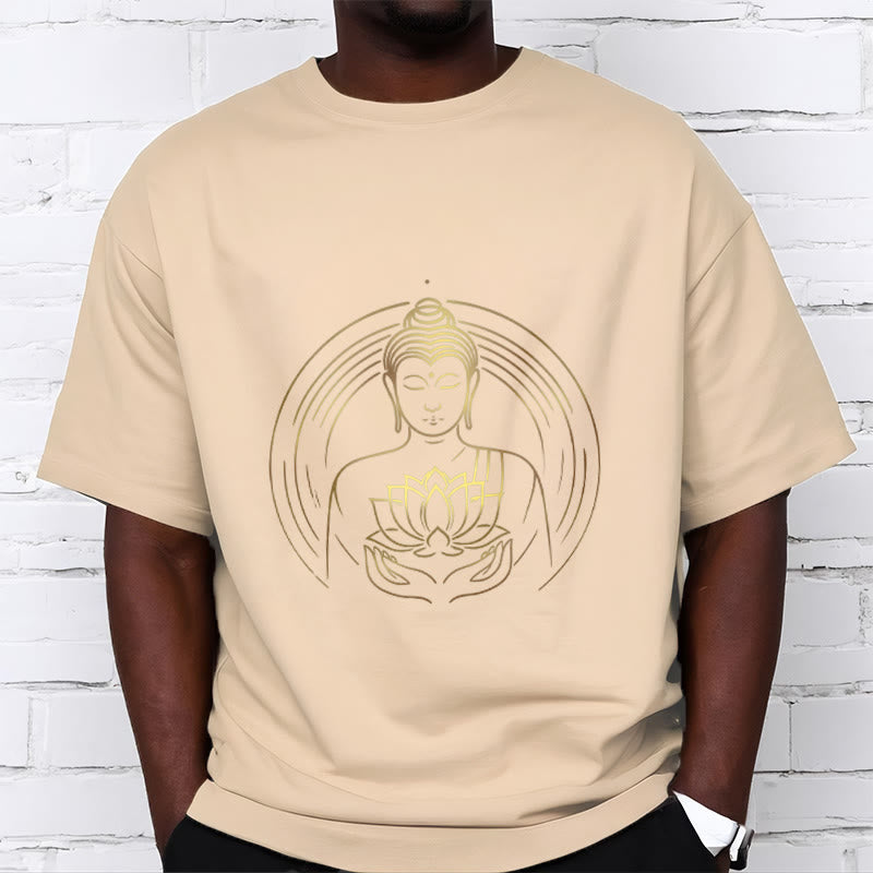 T-shirt Bouddha doré tenant une fleur de lotus Buddha Stones - image 10