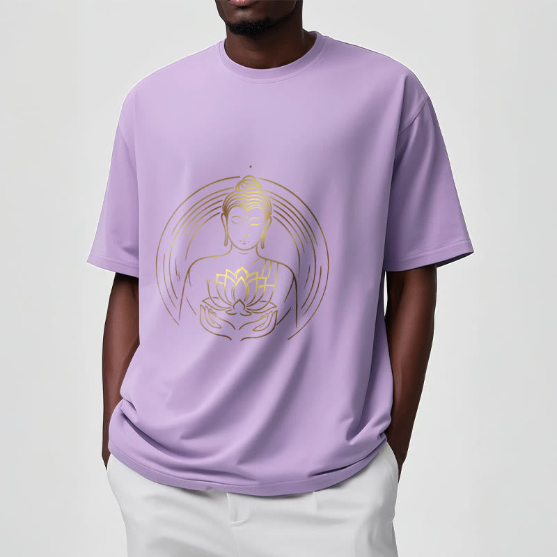 T-shirt Bouddha doré tenant une fleur de lotus Buddha Stones - image 18