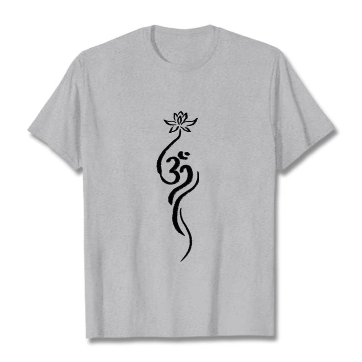 T-shirt avec motif Buddha Stones et fleur de lotus Om - Gris clair - 2XL - image 20