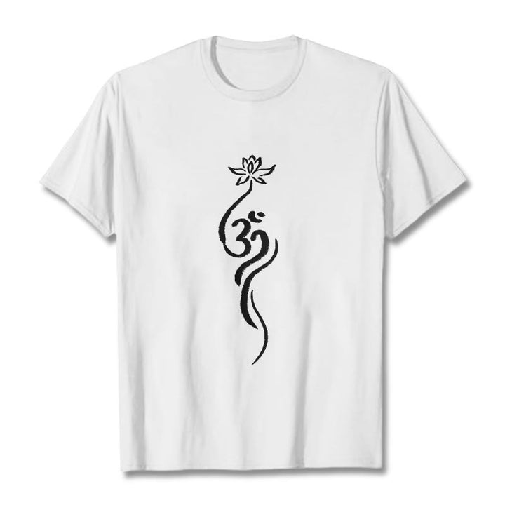 T-shirt avec motif Buddha Stones et fleur de lotus Om - Blanc - 2XL - image 1