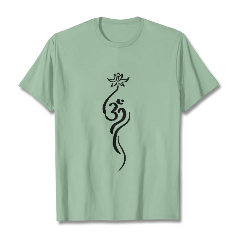 T-shirt avec motif Buddha Stones et fleur de lotus Om - Vert pâle - 2XL - image 15