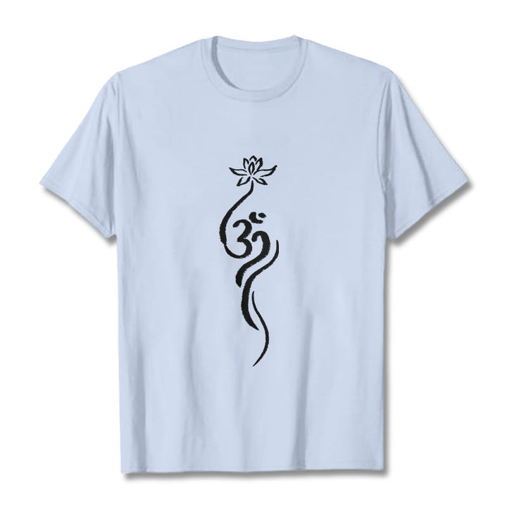 T-shirt avec motif Buddha Stones et fleur de lotus Om - Cyan clair - 2XL - image 19
