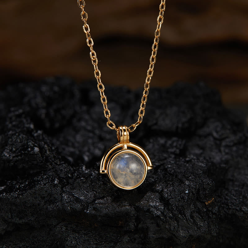 Collier pendentif en argent sterling 925 Buddha Stones , agate rouge, œil de tigre, aigue-marine et pierre de lune