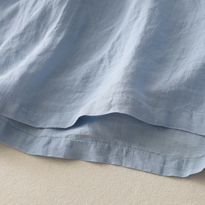 Chemise à manches courtes en polyester pour femme, motif Buddha Stones, col ras du cou et imprimé fil uni - image 3