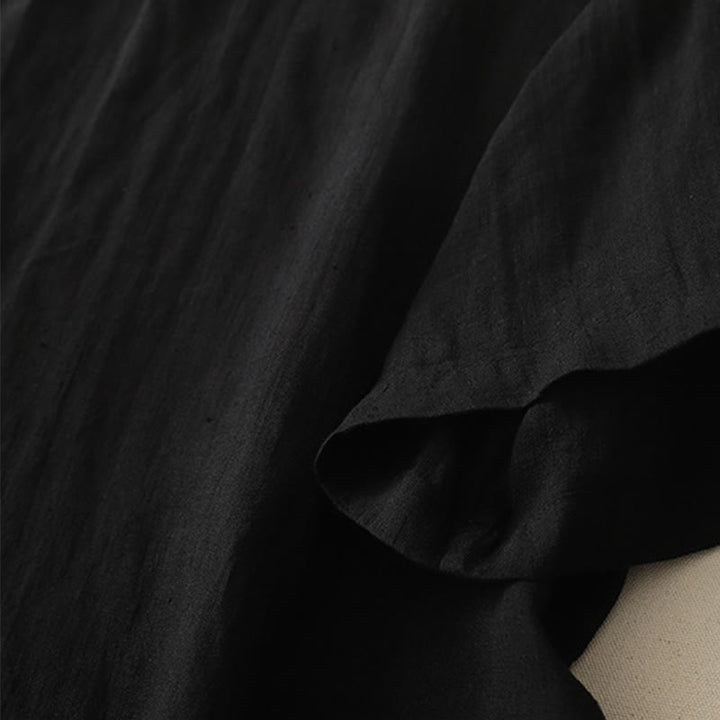 Chemise à manches courtes en polyester pour femme, motif Buddha Stones, col ras du cou et imprimé fil uni - image 10