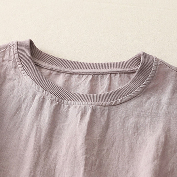 Chemise à manches courtes en polyester pour femme, motif Buddha Stones, col ras du cou et imprimé fil uni - image 21