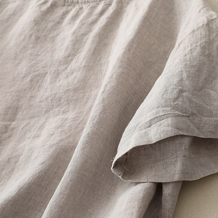 Chemise à manches courtes en polyester pour femme, motif Buddha Stones, col ras du cou et imprimé fil uni - image 30