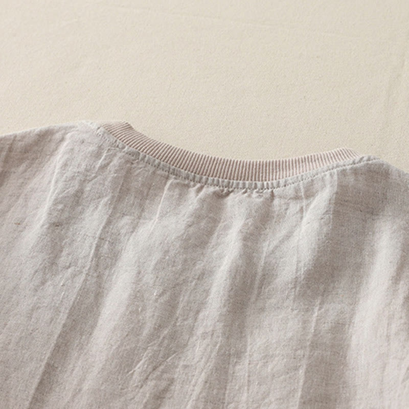 Chemise à manches courtes en polyester pour femme, motif Buddha Stones, col ras du cou et imprimé fil uni - image 27