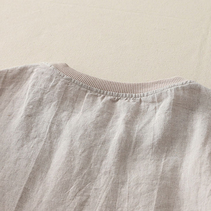 Chemise à manches courtes en polyester pour femme, motif Buddha Stones, col ras du cou et imprimé fil uni - image 27