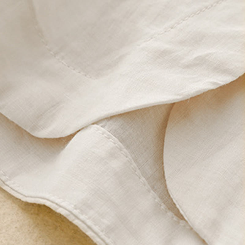 Chemise à manches trois-quarts en coton mélangé pour femme, motif Buddha Stones, col ras du cou et boutons unis - image 20