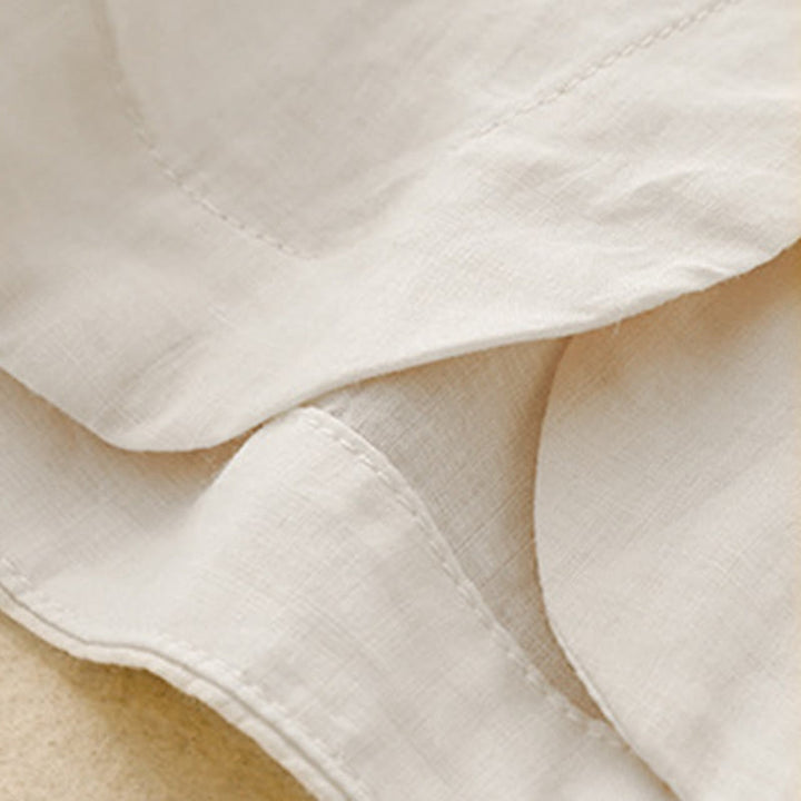 Chemise à manches trois-quarts en coton mélangé pour femme, motif Buddha Stones, col ras du cou et boutons unis - image 20