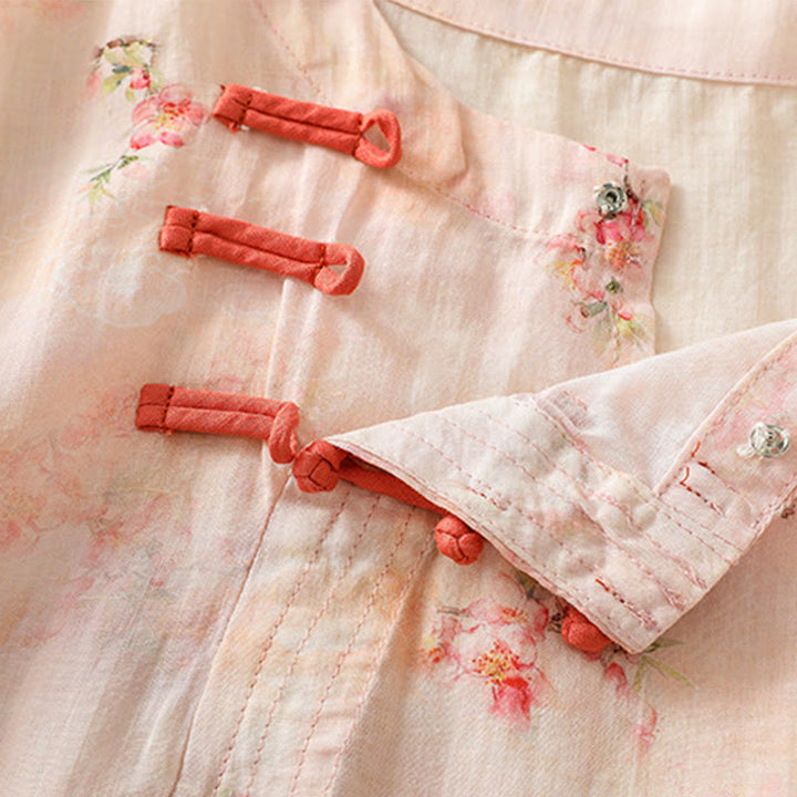 Chemise à manches trois-quarts en polyester pour femme, col ras du cou, imprimé plantes et Buddha Stones , motif grenouille - image 14