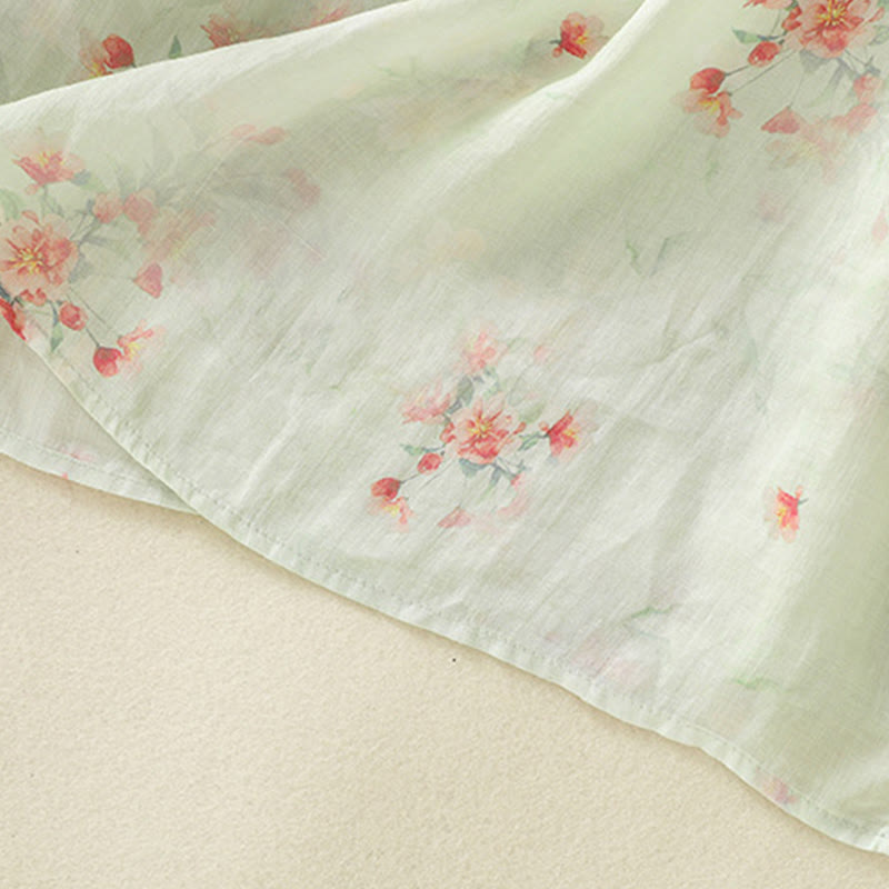 Chemise à manches trois-quarts en polyester pour femme, col ras du cou, imprimé plantes et Buddha Stones , motif grenouille - image 23