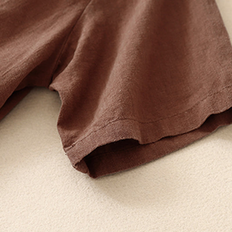 T-shirt d'été décontracté à manches courtes et col rond brodé Buddha Stones pour femme