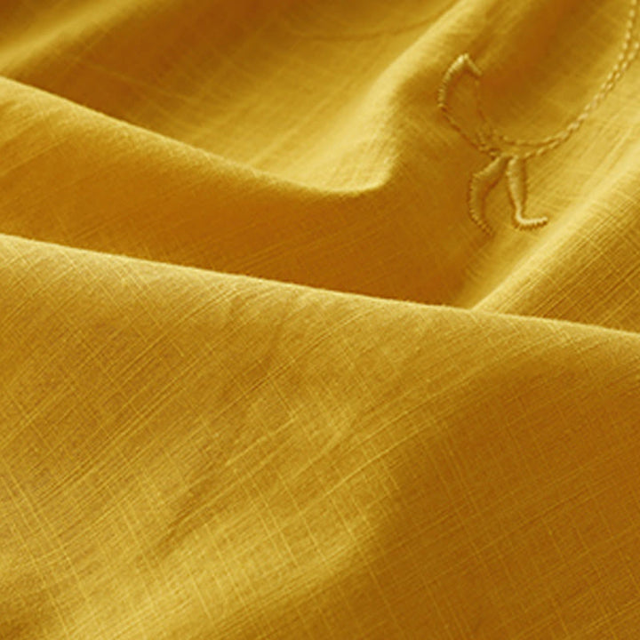 Chemise à manches trois-quarts en coton et lin pour femme, motif brodé de roses et de Buddha Stones - image 15