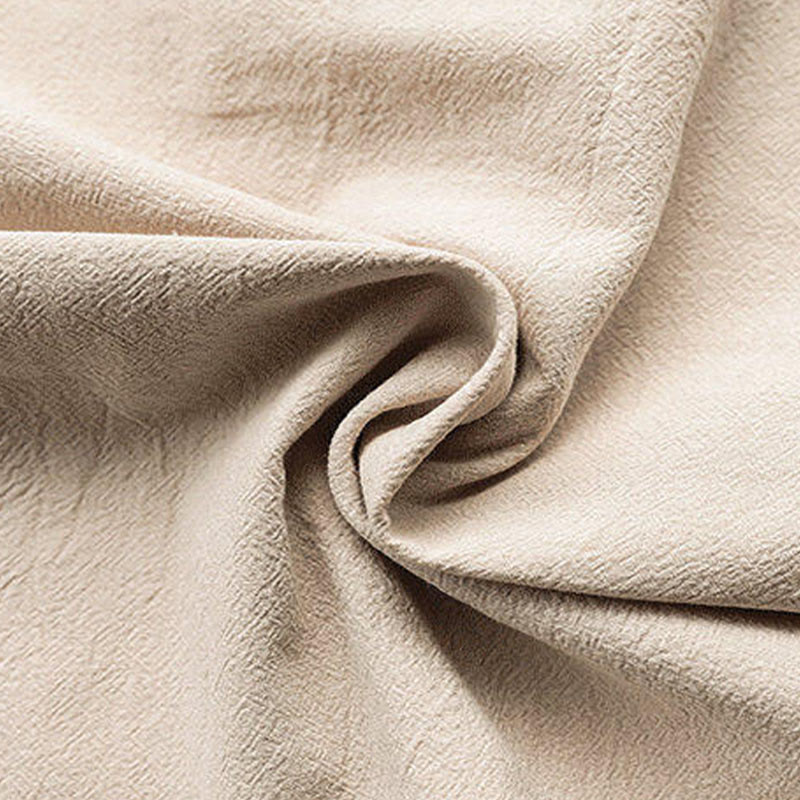 Chemise d'été en lin à manches mi-longues et poches pour homme, motif Buddha Stones , couleur unie