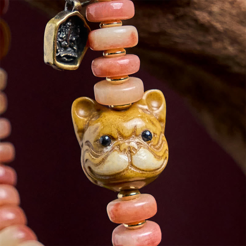 Bracelet porte-bonheur en perles de sang violet en os de chameau tibétain naturel Buddha Stones