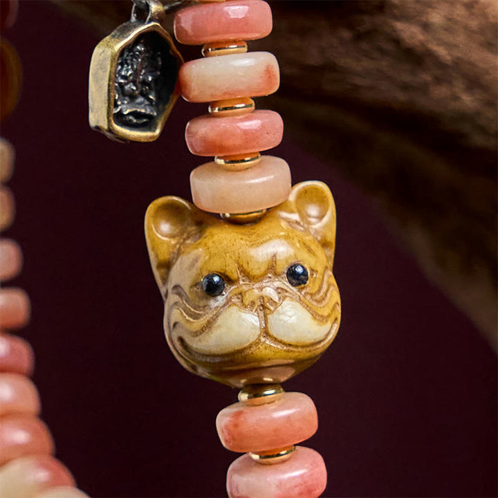 Bracelet porte-bonheur en perles de sang violet en os de chameau tibétain naturel Buddha Stones