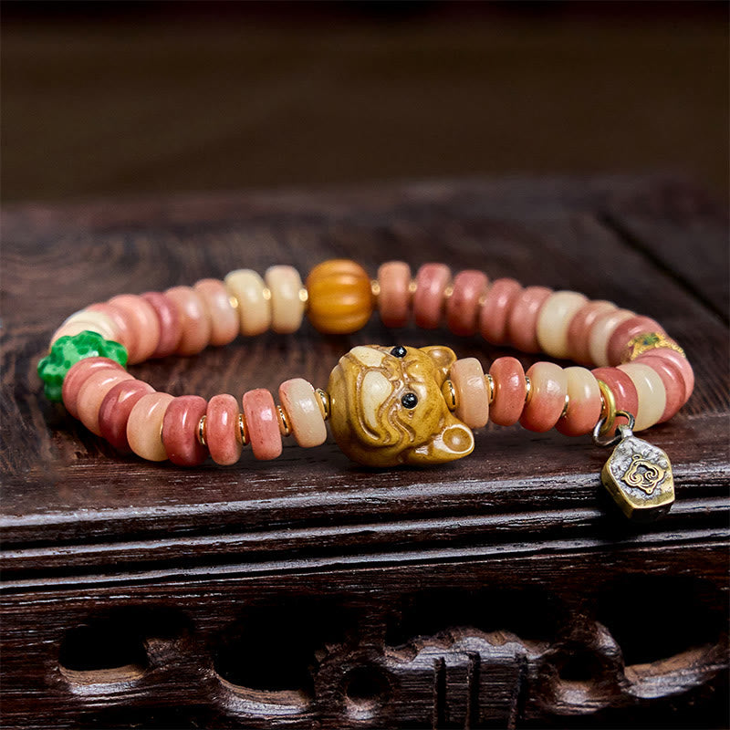 Bracelet porte-bonheur en perles de sang violet en os de chameau tibétain naturel Buddha Stones
