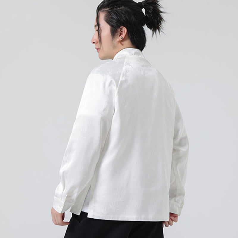 Chemise à manches longues pour homme, motif jacquard de Buddha Stones , motif grenouille chinoise, boutons